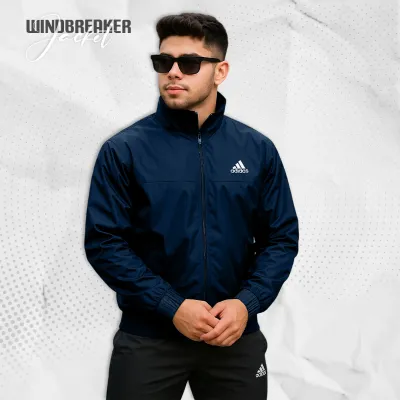 Mash Adidas Hooded Windbreaker - Navy Blue (নেভি ব্লু)*
